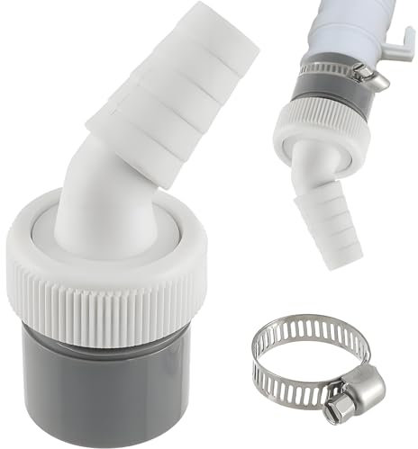 Washing Machine Drain Adapter, Drain 40 mm Pipe with Hose Clamp, Inlet Nozzle 19-24 mm, Washing Machine Drain Connection, Suitable for Dishwasher, Dryer, Washing Machine Washing Machine