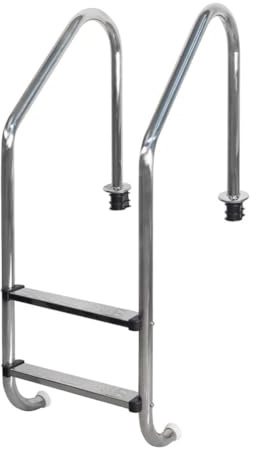 Scala per piscina interrata, a 3 gradini, in acciaio inox resistente, design antiscivolo, capacità di carico 172,4 kg, adatta per piscine interne ed esterne