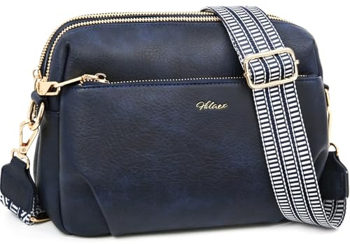 HILAEX Anti Diebstahl Umhängetasche Damen Mittelgroß, RFID-Blockierung Handtasche Damen, PU Leder Crossbody Bag mit Verstellbar Abnehmbar Breiter Gurt