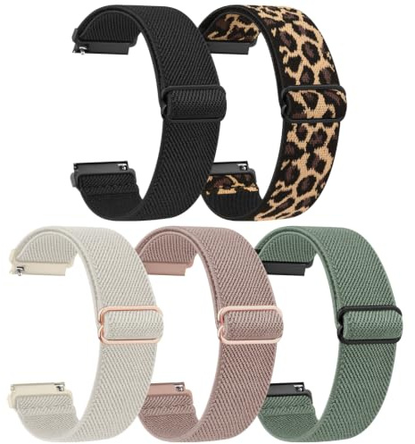 Yisica 5 stycken elastiska klockarmband 18 mm 20 mm 22 mm armband, klockarmband med snabbkoppling ersättningsband klockremmar, klockor tillbehör klockarmband klockarmband för kvinnor män