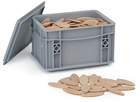 WFix Lamelles d'Assemblage Type Lamello 20 Taille 20 250 pièces Chevilles Plates dans une Boîte de Rangement Euroboîte Biscuits Bois idéale pour Fraisage et Bricolage
