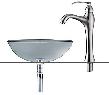 Juego de lavabo de cristal templado para el cuarto de baño con diseño de periódicos