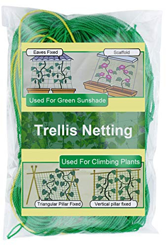 Zivisk Pack of 2 Pea Netting, Climbing Plant Supports Garden Trellis Netting, Heavy Duty Mesh for Bean, Sweet Peas, Cucumber, Tomato, Vegetables, Fruit, Vine - 1.8 x 1.8m