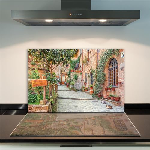 DAMU | Herdabdeckplatte Einteilig 80x52 Herdabdeckung Ceranfeld Glasschneideplatte Ceranfeldabdeckung Herdplattenabdeckung Kochfeld Abdeckung Schneidebrett Glasplatte Architektur
