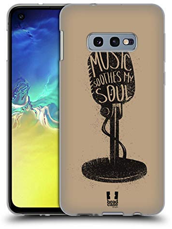 Head Case Designs Mikrofon Kraft Der Musik Soft Gel Handyhülle Hülle kompatibel mit Samsung Galaxy S10e