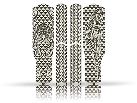Riesel Design® - „Chain:Tape 3000“ Fahrrad Kettenschutz - Stylische Fahrrad Schutzfolie 6 Selbstklebende Shapes/MTB Kettenschutz für den gesamten Hinterbau - Maori