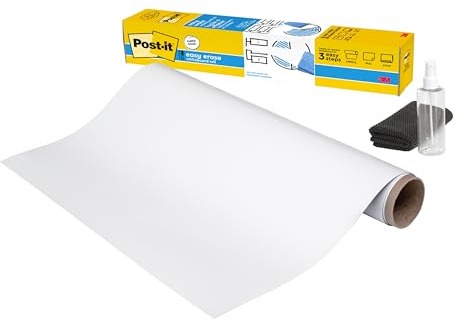 Post-it Easy Erase Whiteboard-Oberfläche, Weiß, 121.9 cm x 242 cm, 1 Rolle/Packung