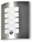 Kwazar Luminaire Halogen Wandlampe mit Bewegungsmelder 180° Aussenleuchte E27 Fassung max. 15W Außenlampe AREK.S Silber Alu Chrom