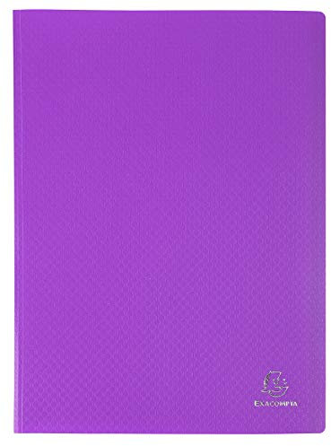 Exacompta - Réf. 8866E - 1 Protège-documents OPAK - 60 pochettes cristal lisse - 120 vues - pour format A4 - dimensions 24 x 32 cm - couverture en polypro semi-rigide - couleur violet