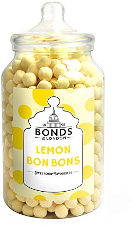 Bonds of London Lemon Bon Bons Jar, Vegetarian, Retro Chewy Gift Sweets, 2.1 Kg (Pack of 1)