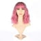 VCKOVCKO Ombre Natural Wave Wave Kopf Perücke Luft Pony Kurze Wave Kopf für Frauen Schulterlange lockiges Haar wellig synthetisch Cosplay (12inches, schwarz bis rosa-violett)