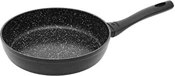 Gerlach Granitex Keramikbelagd Stekpanna Marmor Keramisk Stekpanna Induktionsstekpannor Lämplig för elektrisk gasinduktionsspis Keramisk Kökstillbehör Stekpannor 28 cm Svart