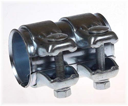 BayWorld Raccord de tuyau d'échappement universel - 45 x 49,5 x 80 mm - Double collier de serrage - 45 x 80 mm