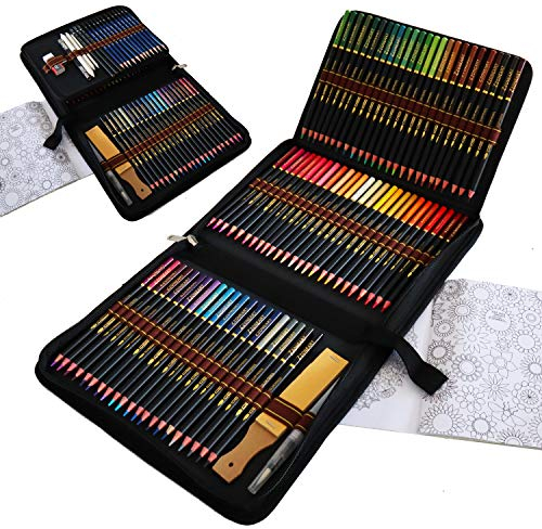 WRKEY Aquarell Buntstifte Set für Erwachsene, 96 Stück Buntstifte zum Zeichnen und Skizzieren Profi Art Werkzeug Set mit Graphitkohlestifte Sticks Werkzeuge für Anfänger Kinder Künstler