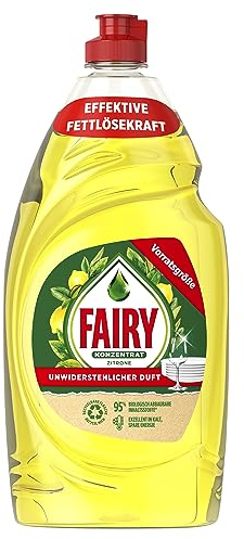 Fairy Ultra Konzentrat Zitrone Handgeschirrspülmittel 8x900ml mit effektiver Formel für sauberes Geschirr, beeindruckende Fettlösekraft