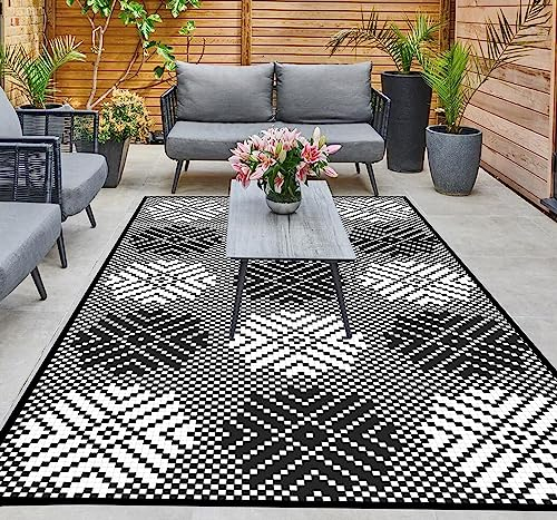 ARSUK Outdoor Kunststoff Teppich – 150x100cm Groß, Teppich für Terrasse, Garten, Strand, Camping, Balkon, Veranda, Hinterhof – Waschbar, Tragbar, Bequem, Langlebig & UV-beständig