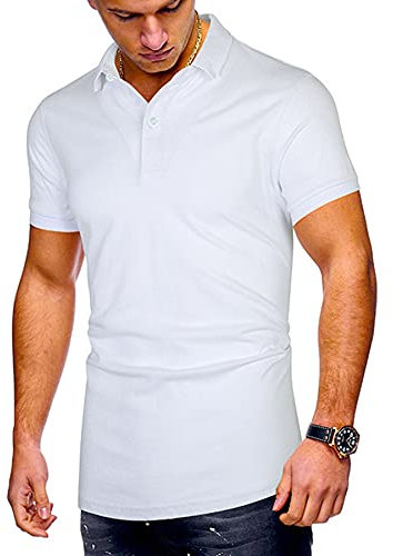 WXDSNH Men's Short Sleeve T-Shirt Summer Youth Lapel Business Casual Polo Mens Shirts Tops White