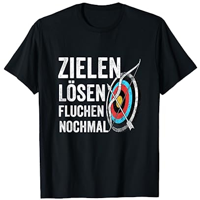 Bogenschütze Bogenschießen Pfeil und Bogen Bogensport T-Shirt - Bogenschützen Sportbogen - Schwarz - S - Unisex - Erwachsene - Klassisch - Kurzarm - Polyester 100%