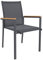 OUTLIV. Garten- und Balkonstapelsessel Kobe, Aluminiumrahmen, Bequeme Textilene-Sitzfläche, Teakholz-Armlehnen, 56,5x66x90 cm, 4 kg, Anthrazit, stapelbar