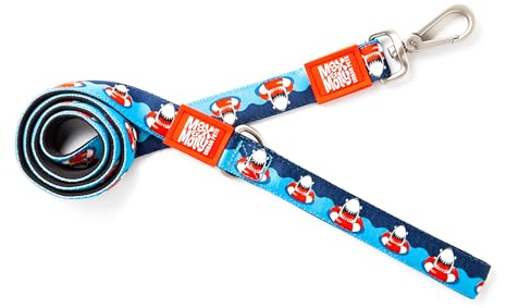 Max & Molly Klassische Hundeleine, 122 cm, Neopren, gepolsterte Leine, wasserdicht und maschinenwaschbar, für kleine Hunde – Frenzy Hai, XS