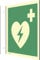 Fahnenschild Automatisierter externer Defibrillator,Kunststoff,nachleuchtend,160-mcd,148x148mm