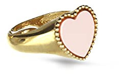 Anello Chevalier da Mignolo in Argento 925% Placato Oro Regolabile con Cuore - Anello Donna e Ragazza colore Oro (Rosa)
