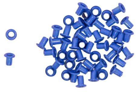 Craftelier - Set mit 50 Mini-Metallic Ösen Ideal für Scrapbooking und Bastelarbeiten | Geeignet für Verschiedene Materialien | Größe Innendurchmesser 3 mm und Außendurchmesser 5 mm - Farbe Marineblau