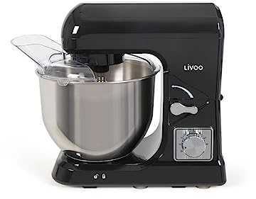 Livoo - Robot pâtissier DOP190R - 1000W, 5L, 6 niveaux de vitesse, 3 outils inclus