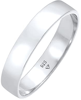 Kuzzoi Herrenring (4.5 mm) Massiv Handgefertigt, Bandring für Männer aus 925 Sterling Silber, Ehering Verlobungsring Freundschaftsring, Basic Herren Ring poliert, Ringgröße 58, 0602331121_58