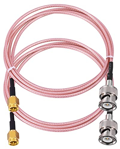 urcianow BNC zu SMA Adapter Cable (2 Pack, 1m) RG316 Coaxial RF Cable SMA Male to BNC Male Connector for Ham Radio, WiFi Antenna, CB Radio, Wireless Communication