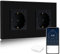 BSEED Smart ZigBee Steckdose, Energiekostenmesser, Alexa ZigBee Steckdose mit Verbrauchsmessung, 2 Fach Steckdose arbeitet mit Amazon Alexa und Google Home Schwarz (Tuya ZigBee Hub erforderlich)