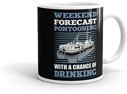 Weekend Forecast Pontooning - Boat Pontoon Boating White glossy mug