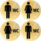 Clever Pool Aufkleber WC Toiletten Set Damen + Herren Schild – wetterfest - Toilettenschild – Türschild – Folienschild – D = 148 mm, Hinweisschilder Holz rustikal (2 WC Herren+Damen Holz)