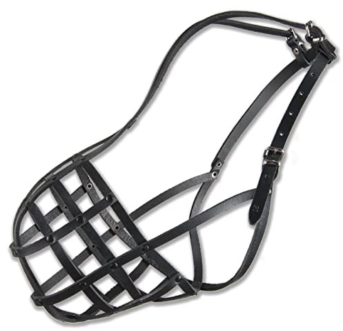 Schwarzer Maulkorb aus Leder 21 DOGGE KLEIN