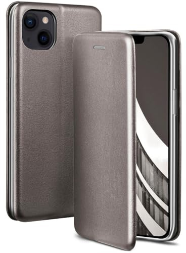 ONEFLOW Business Case für iPhone 14 Handyhülle klappbar mit Standfunktion, Klapphülle Flipcase Cover Dünn, PU Leder Hülle mit Kartenfach, 360 Grad Schutzhülle, Taupe