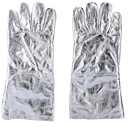 MEIGUI Lange Sicherheitsarbeit Hitzebeständige Handschuhe Aluminierter Feuerschmelz-Schweißhandschuh Strahlungsbeständige Leistungsreflexion 95%