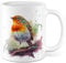 Rotkehlchen Tasse Wasserfarben Tier Geschenkidee Vogel Kaffeetasse Geschenk für Birdspotter Kaffeebecher Vögel Becher (Weiß)
