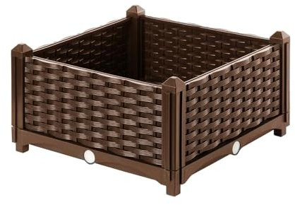 Garden Planter Raised Flower Bed Plant Pot Window Vegetable Herb Box Tray Frame (Single Planter: L 40cm x D 40cm x H23cm)