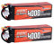 SUNPADOW Lot de 2 batteries Lipo 4S 14,8 V 4000 mAh 130 C Soft Pack avec prise XT60 pour avion RC FPV Airplane Drone Quadcopter Racing Hobby