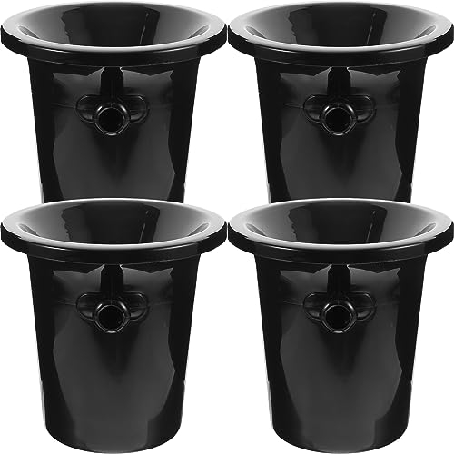 TOPBATHY 4 Stück Spuckfässer Western-Wein-Dump-Eimer Weineimer Wein-Spucknapf Weinverkostungs-Spucknäpfe Spuckfässer Wein-Spucknäpfe Kunststoff-Make-Up Schwarze Weinkühler-Wanne Im