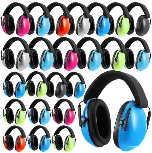 Amylove 24 Pcs Kids Ear Protection Noise Cancelling Headphones, 7 Colors