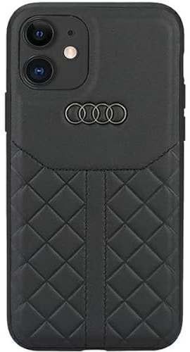 Audi Genuine Leather Hülle für iPhone 12/12 Pro 6.1 Schwarz Hard AU-TPUPCIP12P-Q8/D1-BK