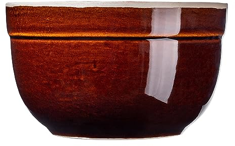 KADAX Bol en argile - Bol à pavot en céramique avec rainures - Passe au lave-vaisselle - Bol à salade en céramique pour épices, farine, pâte à tartiner, bol à pâte (3 l)