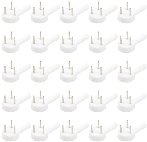Ruidee 30 PCS Plastic Photo Frames Hooks 50mm Traceless Picture Hanger Hook Invisible Nail Wall Hooks for Hanging Artworks,Paintings,Home Decoration(25MM/SL)