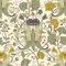 VEELIKE Papel Pintado Flores Beige Vintage Papel Pintado Pared Hojas Tropicales Fotomurales Decorativos Pared Habitacion Papel Adhesivo para Muebles Flores Dormitorio Armarios Baño 44.5 cm × 300 cm