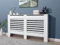 Radiator Cover Extra Large Modern White Painted Modern MDF Horizontal Slat Radiator Shelve Cabinet for Living Room Bedroom, Extra Large