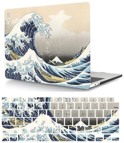 Coque Compatible avec MacBook Pro 15 Pouces 2015 2014 2013 2012 Version A1398 avec Retina Display, Étui Rigide Protecteur en Plastique et Housse de Clavier, Vague de mer