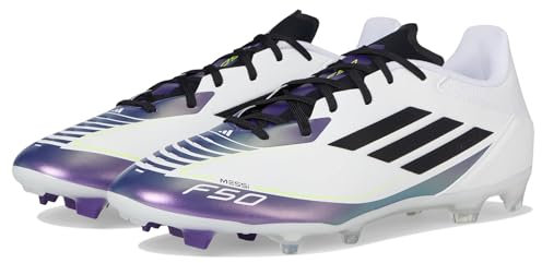 Adidas F50 League Messi - Tenis Unisex para Adultos, Blanco/Negro/Morado Unity, 14 Women/13 Men