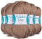 Wollidu Lina Wolle zum Stricken und Häkeln 500g 80% Polyacryl 20% Schafwolle Mulesing-frei Oeko-Tex 5x 100g/90m Häkelwolle/Strickwolle - Hellbraun