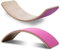 SmartToys4U Wooden Balance Board Kids with Felt Montessori Toddler Wobble Board Autism Friendly Waldorf Sensory Toy Indoor Outdoor Children Natural Wood Curvy Seesaw Yoga Board for Adult (Pink Felt)